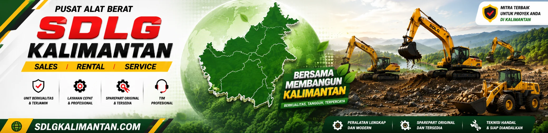 sdlg kalimantan - alat berat kalimantan - excavator kalimantan - alat berat samarinda - alat berat balikpapan - excavator balikpapan